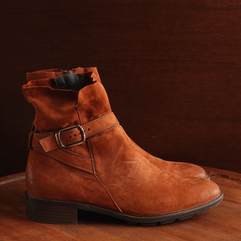 Paul Green Boots Womens SZ UK 6 US 8.5 Brown Denver Western Moto Coastal Cowgirl
